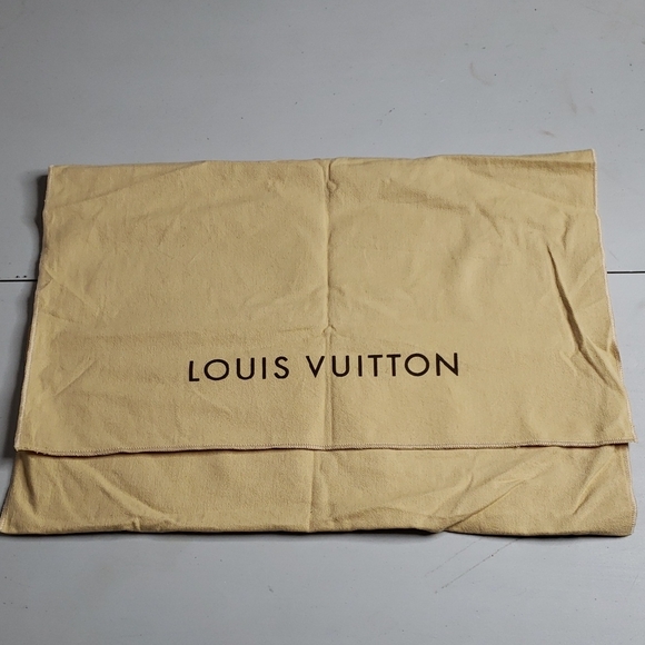Louis Vuitton Large 100% Cotton Fold Over Dust Bag Logo Neutral Soft